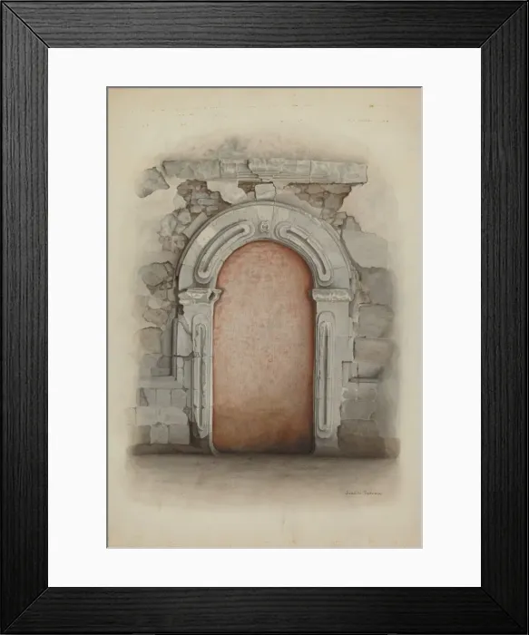 Framed Print : Doorway, Stone, 1939. Creator: Juanita Donahoo Framed Print : Doorway, Stone, 1939. Creator: Juanita Donahoo