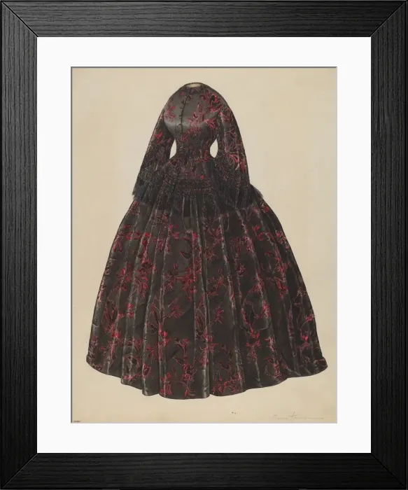 Framed Print : Dress, 1935 / 1942. Creator: Bessie Forman Framed Print : Dress, 1935 / 1942. Creator: Bessie Forman