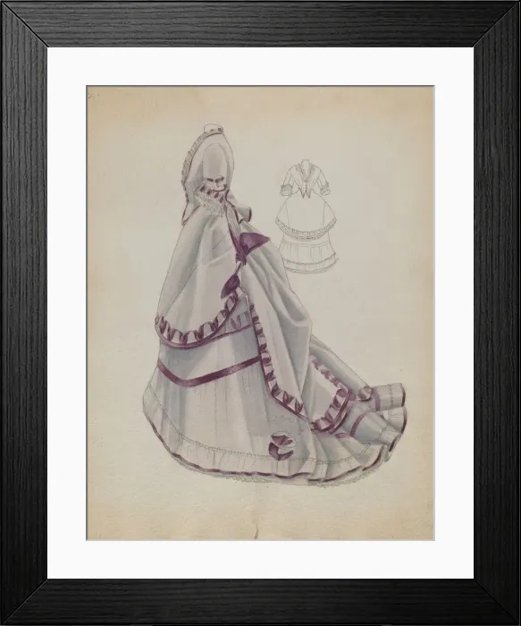 Framed Print : Dress, 1935 / 1942. Creator: Bessie Forman Framed Print : Dress, 1935 / 1942. Creator: Bessie Forman