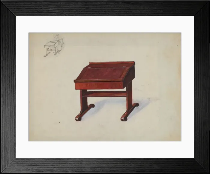 Framed Print : Desk, c. 1936. Creator: Edward L Loper Framed Print : Desk, c. 1936. Creator: Edward L Loper