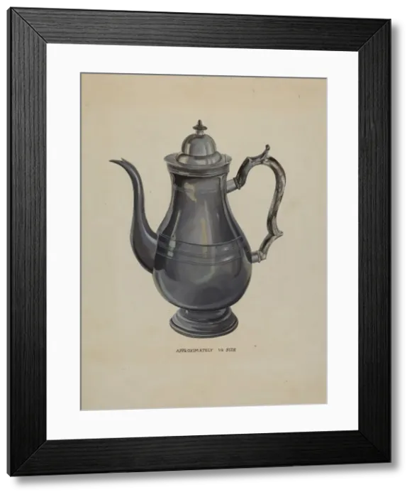 Framed Print : Coffee Pot, c. 1936. Creator: Roberta Elvis Framed Print : Coffee Pot, c. 1936. Creator: Roberta Elvis