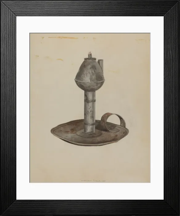 Framed Print : Colonial Lamp, 1938. Creator: William Frank Framed Print : Colonial Lamp, 1938. Creator: William Frank