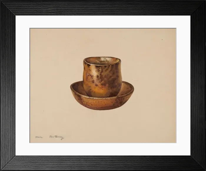 Framed Print : Cup and Saucer, c. 1940. Creator: Aaron Fastovsky Framed Print : Cup and Saucer, c. 1940. Creator: Aaron Fastovsky