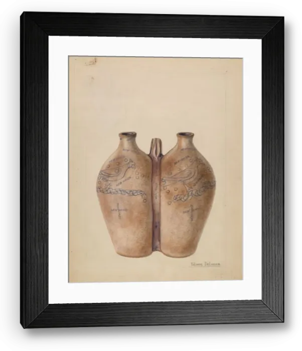 Framed Print : Gemel Bottle, c. 1936. Creator: Yolande Delasser Framed Print : Gemel Bottle, c. 1936. Creator: Yolande Delasser