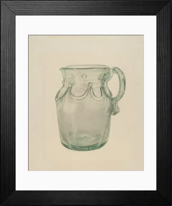 Framed Print : Glass Pitcher, c. 1940. Creator: Elisabeth Fulda Framed Print : Glass Pitcher, c. 1940. Creator: Elisabeth Fulda