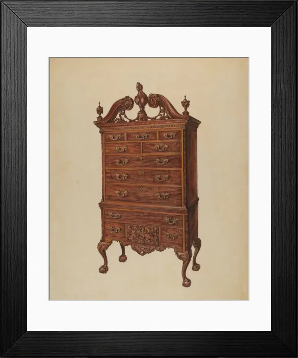 Framed Print : Highboy, c. 1938. Creator: Elisabeth Fulda Framed Print : Highboy, c. 1938. Creator: Elisabeth Fulda