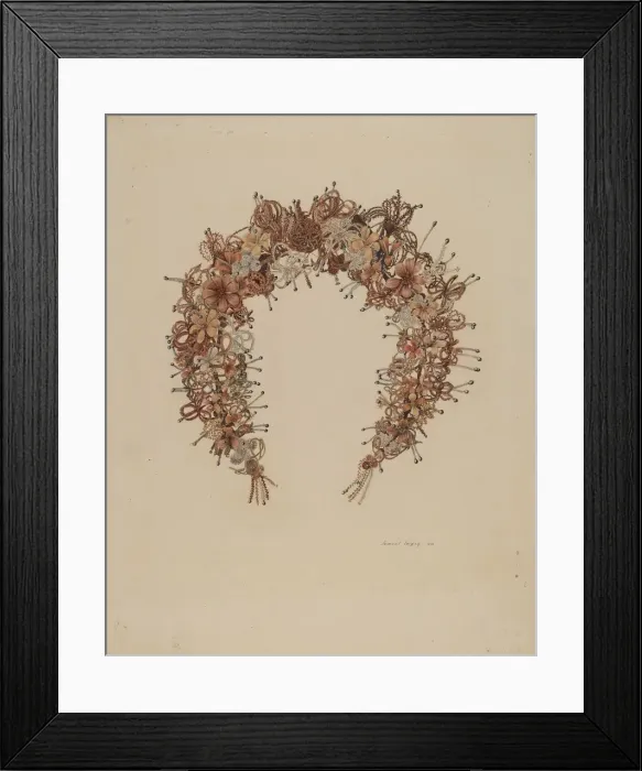 Framed Print : Hair Wreath, 1938. Creator: Samuel Faigin Framed Print : Hair Wreath, 1938. Creator: Samuel Faigin