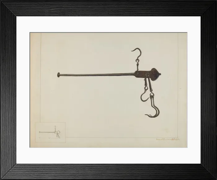 Framed Print : Iron Scales, c. 1937. Creator: Samuel Fineman Framed Print : Iron Scales, c. 1937. Creator: Samuel Fineman