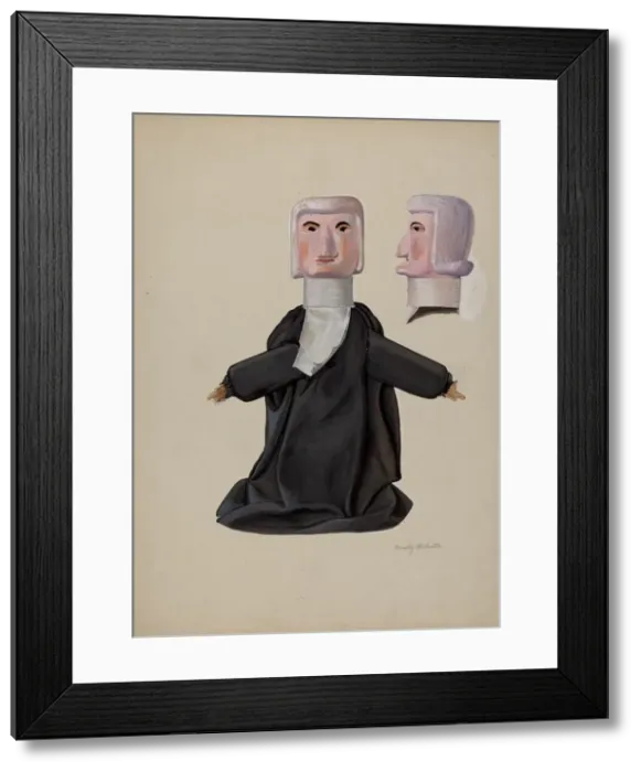 Framed Print : Judge Hand Puppet, c. 1936. Creator: Beverly Chichester Framed Print : Judge Hand Puppet, c. 1936. Creator: Beverly Chichester