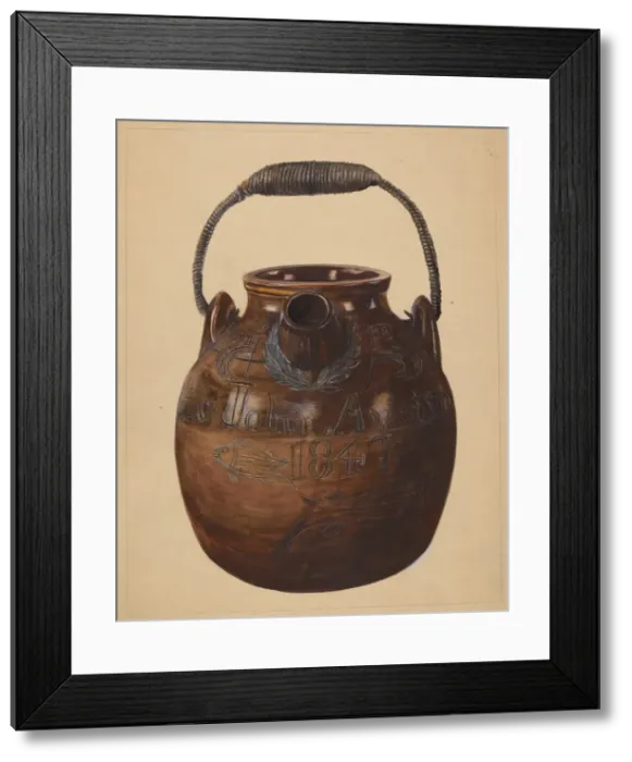 Framed Print : Jug for Batter, c. 1936. Creator: Yolande Delasser Framed Print : Jug for Batter, c. 1936. Creator: Yolande Delasser