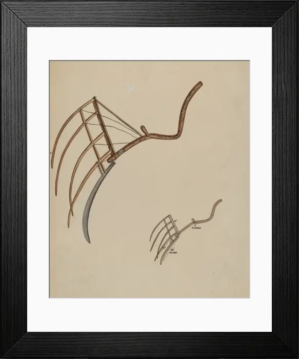 Framed Print : Grain Cradle, c. 1936. Creator: Roberta Elvis Framed Print : Grain Cradle, c. 1936. Creator: Roberta Elvis