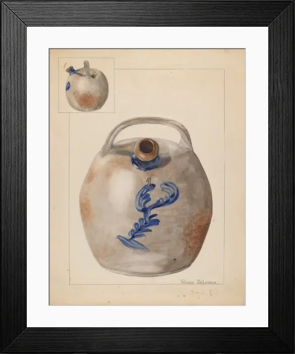 Framed Print : Harvester Jug, c. 1937. Creator: Yolande Delasser Framed Print : Harvester Jug, c. 1937. Creator: Yolande Delasser