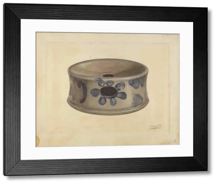 Framed Print : Grey Stoneware Cuspidor, 1935 / 1942. Creator: Frank Fumagalli Framed Print : Grey Stoneware Cuspidor, 1935 / 1942. Creator: Frank Fumagalli