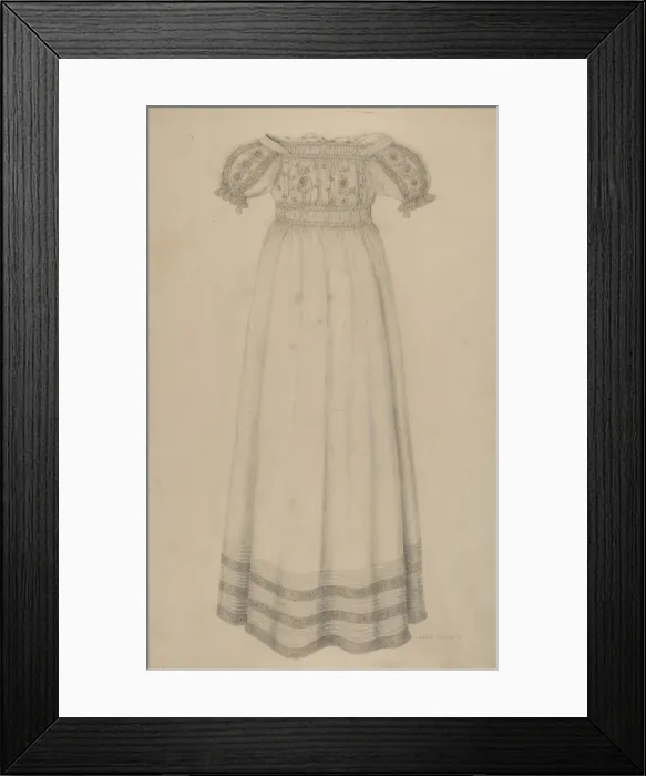 Framed Print : Infants Dress, c. 1938. Creator: Marie Famularo Framed Print : Infants Dress, c. 1938. Creator: Marie Famularo