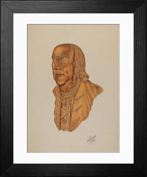 Framed Print : Figurehead: Benjamin Franklin, 1937. Creator: Lawrence Flynn Framed Print : Figurehead: Benjamin Franklin, 1937. Creator: Lawrence Flynn