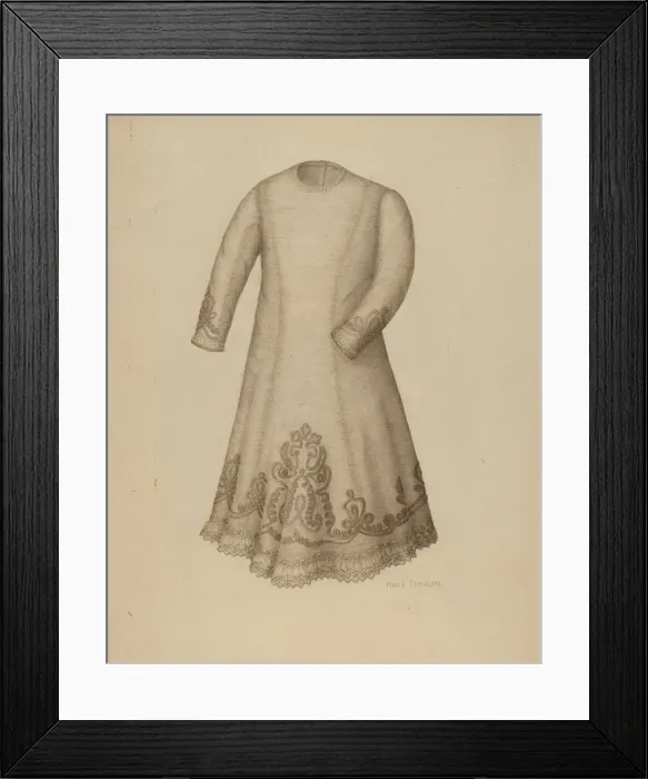 Framed Print : Infants Dress, c. 1938. Creator: Marie Famularo Framed Print : Infants Dress, c. 1938. Creator: Marie Famularo