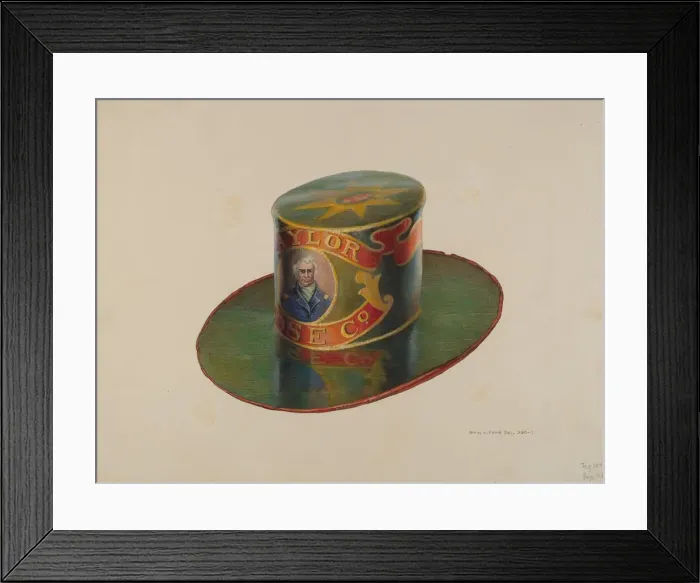 Framed Print : Firemans Hat, c. 1939. Creator: Samuel W. Ford Framed Print : Firemans Hat, c. 1939. Creator: Samuel W. Ford