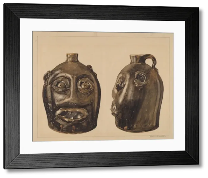 Framed Print : Grotesque Jug, c. 1936. Creator: Yolande Delasser Framed Print : Grotesque Jug, c. 1936. Creator: Yolande Delasser