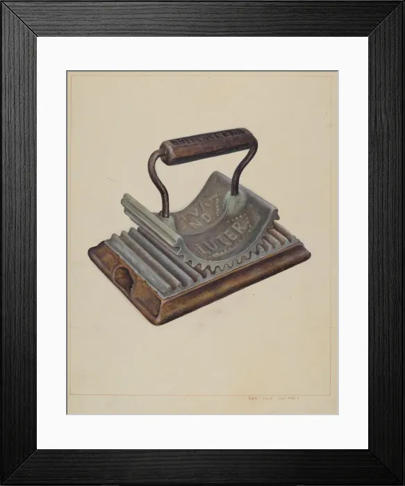 Framed Print : Hand Fluting Iron, c. 1938. Creator: Samuel W. Ford Framed Print : Hand Fluting Iron, c. 1938. Creator: Samuel W. Ford
