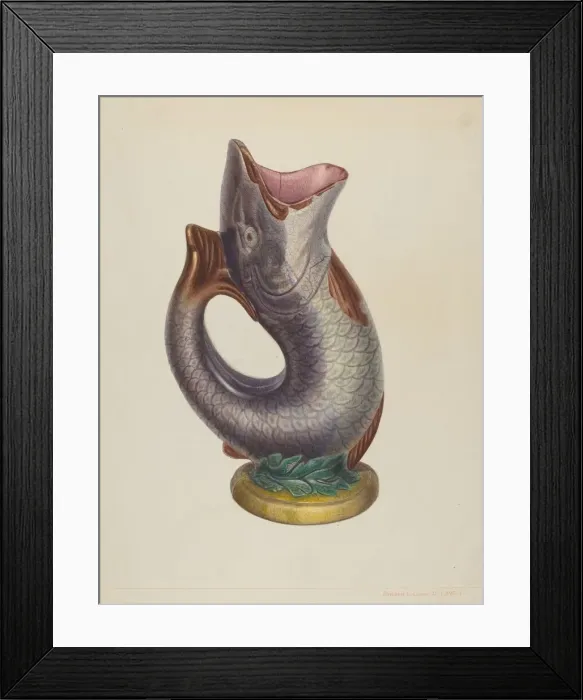 Framed Print : Fish Pitcher, c. 1938. Creator: Edward L Loper Framed Print : Fish Pitcher, c. 1938. Creator: Edward L Loper