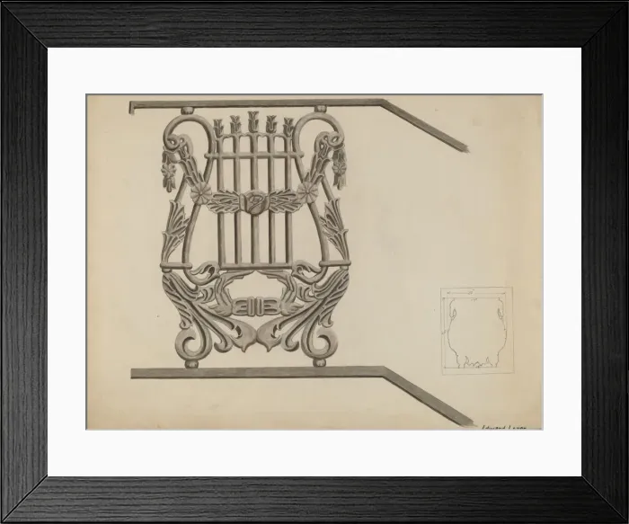 Framed Print : Iron Bannister, c. 1936. Creator: Edward L Loper Framed Print : Iron Bannister, c. 1936. Creator: Edward L Loper