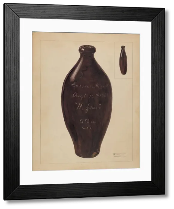 Framed Print : Flask, c. 1936. Creator: Frank Fumagalli Framed Print : Flask, c. 1936. Creator: Frank Fumagalli