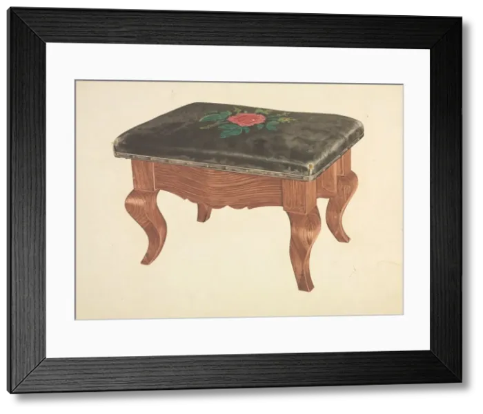 Framed Print : Footstool, c. 1939. Creator: Frank Eiseman Framed Print : Footstool, c. 1939. Creator: Frank Eiseman