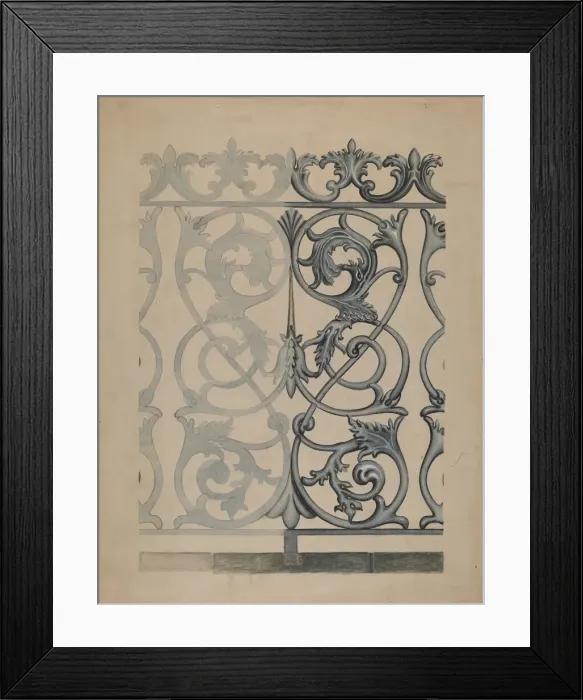 Framed Print : Iron Fence, c. 1937. Creator: Albert Eyth Framed Print : Iron Fence, c. 1937. Creator: Albert Eyth