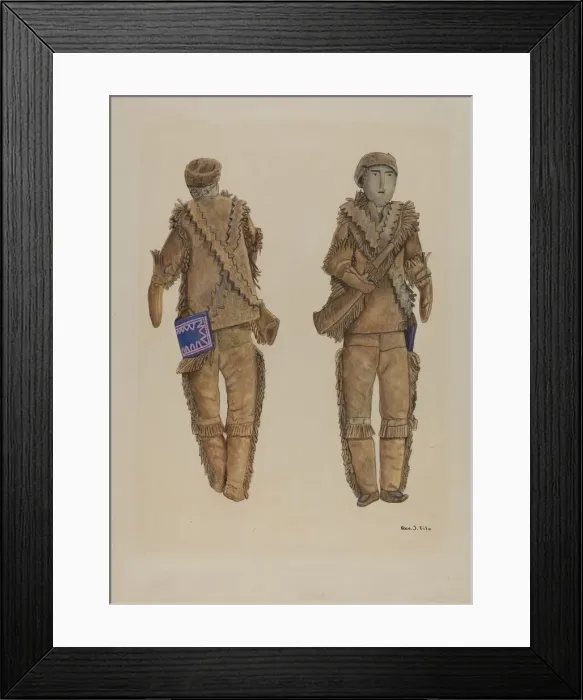 Framed Print : Frontiersman Doll, c. 1937. Creator: George File Framed Print : Frontiersman Doll, c. 1937. Creator: George File