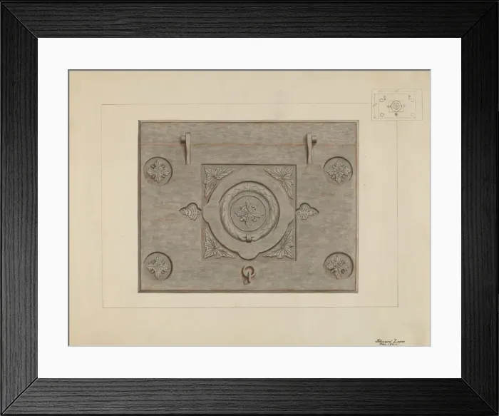 Framed Print : Iron Cellar Door, c. 1936. Creator: Edward L Loper Framed Print : Iron Cellar Door, c. 1936. Creator: Edward L Loper