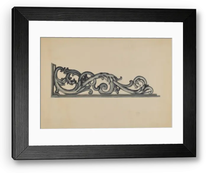 Framed Print : Iron Bracket, c. 1937. Creator: Albert Eyth Framed Print : Iron Bracket, c. 1937. Creator: Albert Eyth