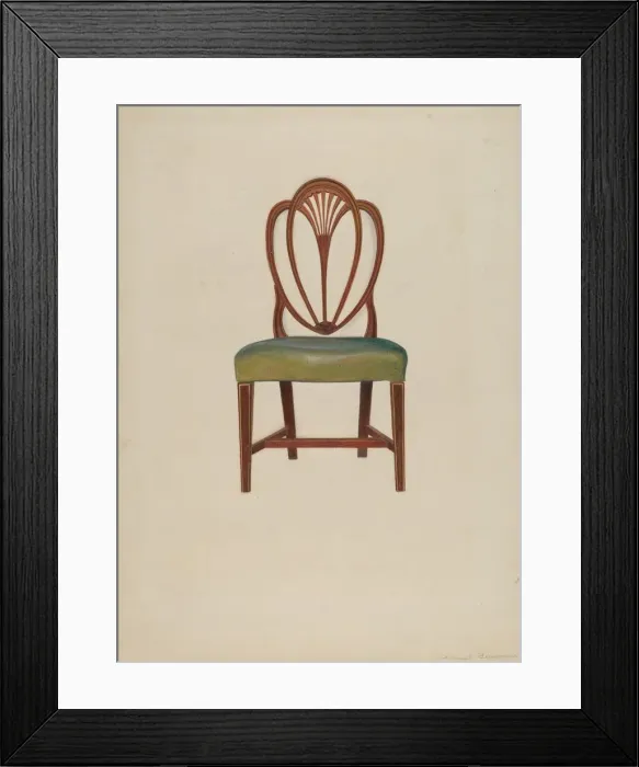 Framed Print : Hepplewhite Chair, c. 1936. Creator: Samuel Fineman Framed Print : Hepplewhite Chair, c. 1936. Creator: Samuel Fineman