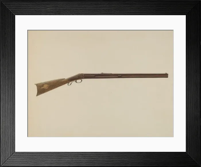 Framed Print : Gun, c. 1938. Creator: Samuel Faigin Framed Print : Gun, c. 1938. Creator: Samuel Faigin