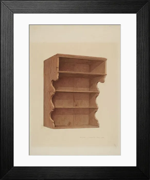 Framed Print : Hanging Shelf, c. 1939. Creator: William H Edwards Framed Print : Hanging Shelf, c. 1939. Creator: William H Edwards