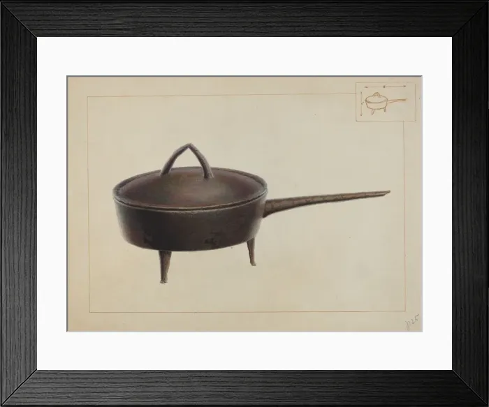 Framed Print : Iron Pot with Cover, c. 1937. Creator: Edward L Loper Framed Print : Iron Pot with Cover, c. 1937. Creator: Edward L Loper