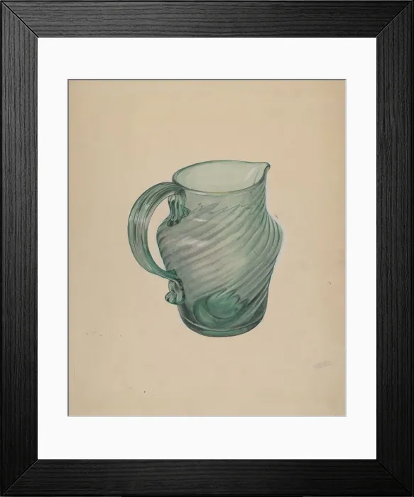 Framed Print : Glass Pitcher, c. 1937. Creator: Beverly Chichester Framed Print : Glass Pitcher, c. 1937. Creator: Beverly Chichester