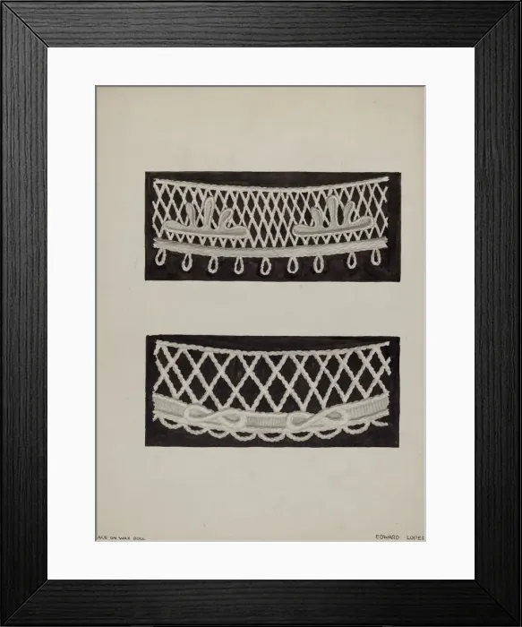 Framed Print : Lace on Wax Doll, c. 1936. Creator: Edward L Loper Framed Print : Lace on Wax Doll, c. 1936. Creator: Edward L Loper