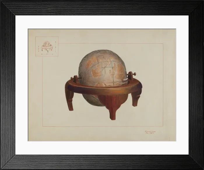 Framed Print : Globe, c. 1937. Creator: Edward L Loper Framed Print : Globe, c. 1937. Creator: Edward L Loper