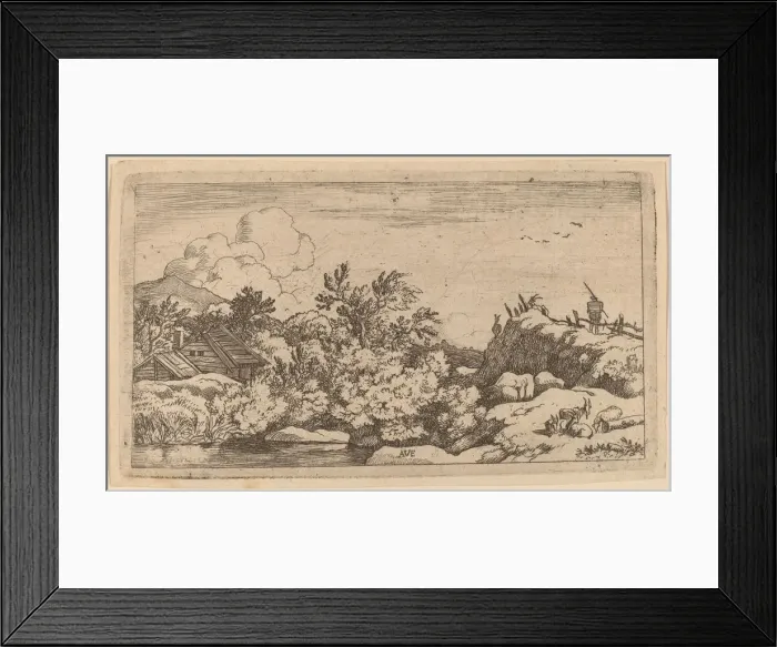 Framed Print : Goat Herd on a Hill, probably c. 1645 / 1656. Creator: Allart van Everdingen Framed Print : Goat Herd on a Hill, probably c. 1645 / 1656. Creator: Allart van Everdingen