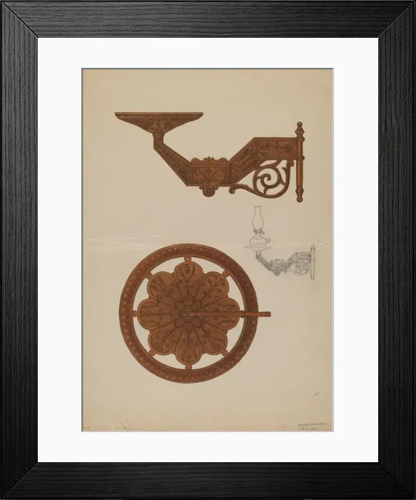 Framed Print : Lamp Bracket, 1936. Creator: Marie Famularo Framed Print : Lamp Bracket, 1936. Creator: Marie Famularo