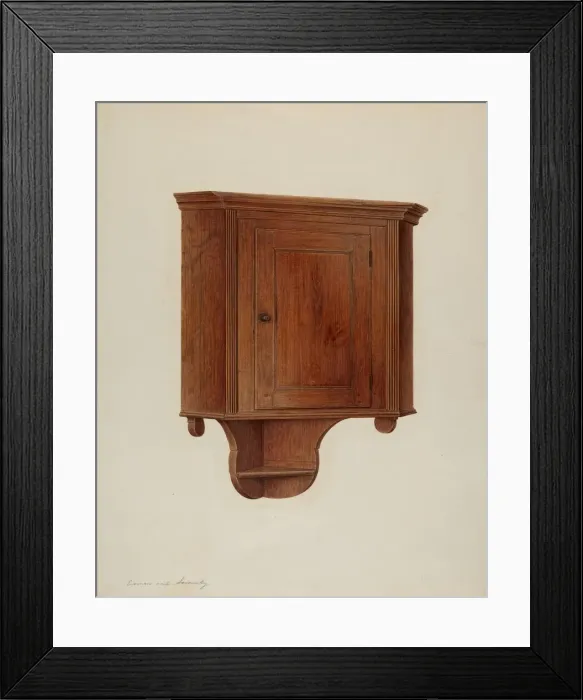 Framed Print : Hanging Corner Cupboard, 1941. Creator: Harry Eisman Framed Print : Hanging Corner Cupboard, 1941. Creator: Harry Eisman