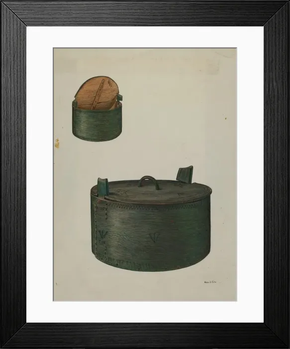 Framed Print : Pa. German Brides Hat Box, c. 1940. Creator: George File Framed Print : Pa. German Brides Hat Box, c. 1940. Creator: George File