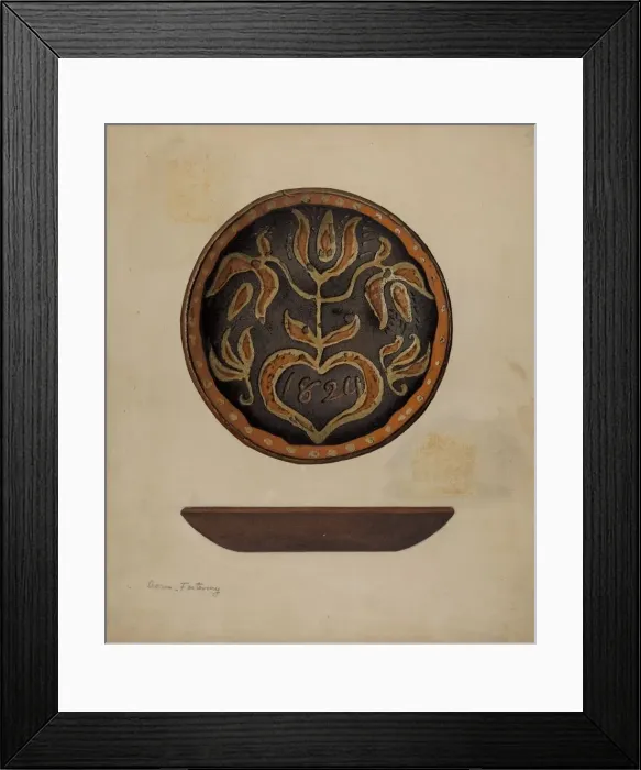 Framed Print : Pa. German Plate, c. 1940. Creator: Aaron Fastovsky Framed Print : Pa. German Plate, c. 1940. Creator: Aaron Fastovsky