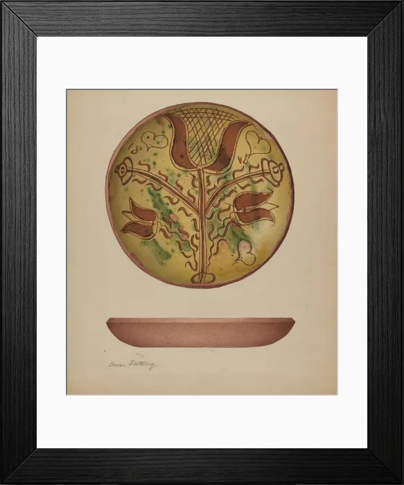 Framed Print : Pa. German plate, c. 1941. Creator: Aaron Fastovsky Framed Print : Pa. German plate, c. 1941. Creator: Aaron Fastovsky