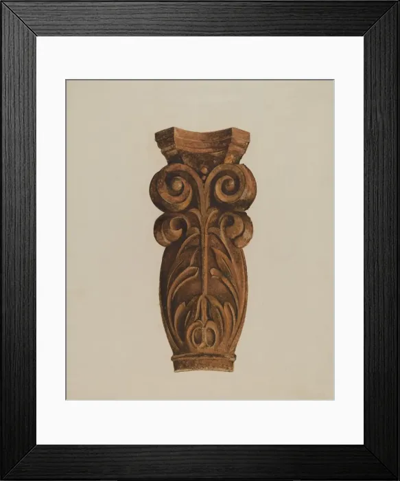 Framed Print : Leaf and Scroll, c. 1938. Creator: Thomas Dooley Framed Print : Leaf and Scroll, c. 1938. Creator: Thomas Dooley
