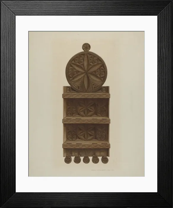 Framed Print : Pa. German Spoon Rack, c. 1942. Creator: William H Edwards Framed Print : Pa. German Spoon Rack, c. 1942. Creator: William H Edwards