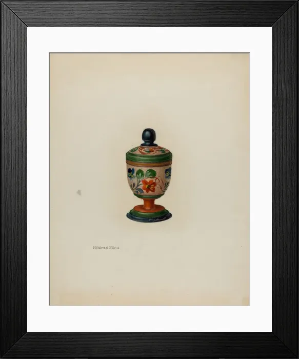 Framed Print : Pa. German Saffron Box, c. 1941. Creator: Mildred Ford Framed Print : Pa. German Saffron Box, c. 1941. Creator: Mildred Ford