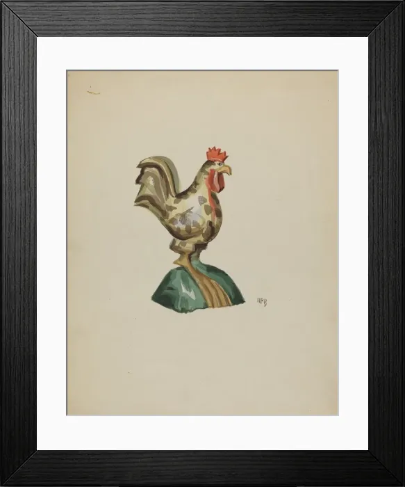 Framed Print : Pa. German Rooster, c. 1936. Creator: Raoul Du Bois Framed Print : Pa. German Rooster, c. 1936. Creator: Raoul Du Bois
