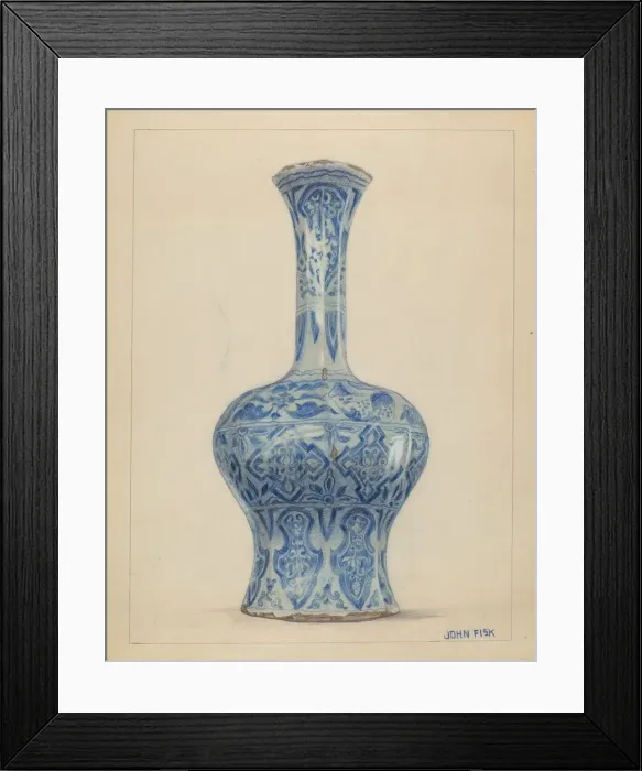 Framed Print : Porcelain Vase, 1936. Creator: John Fisk Framed Print : Porcelain Vase, 1936. Creator: John Fisk