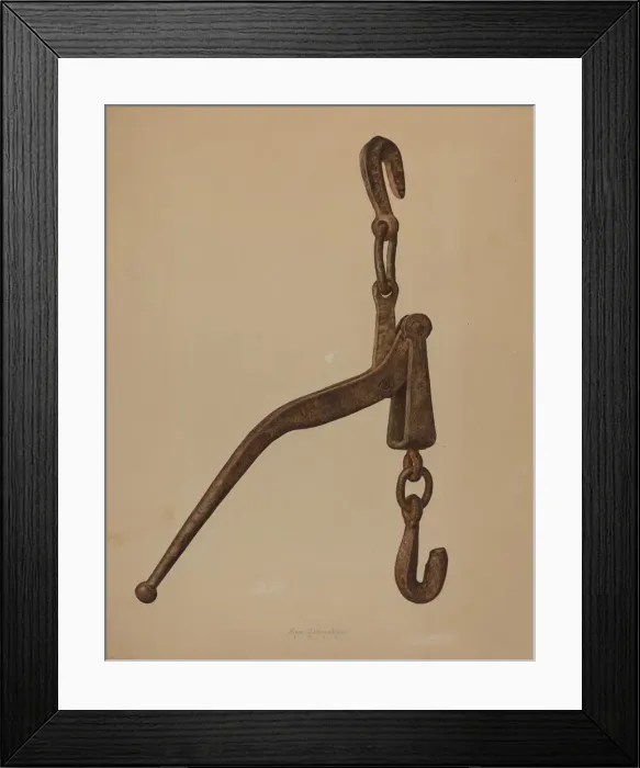 Framed Print : Log Load Tightener, 1939. Creator: Max Fernekes